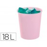 Cesto de papeis archivo 2000 ecogreen plastico 100 reciclavel 18 litros cor rosa pastel