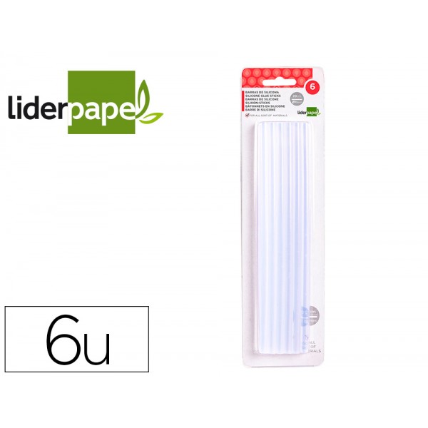 Barra termofusivel liderpapel de 11 mm de diametro x 200 mm comprimento blister de 6 unidades