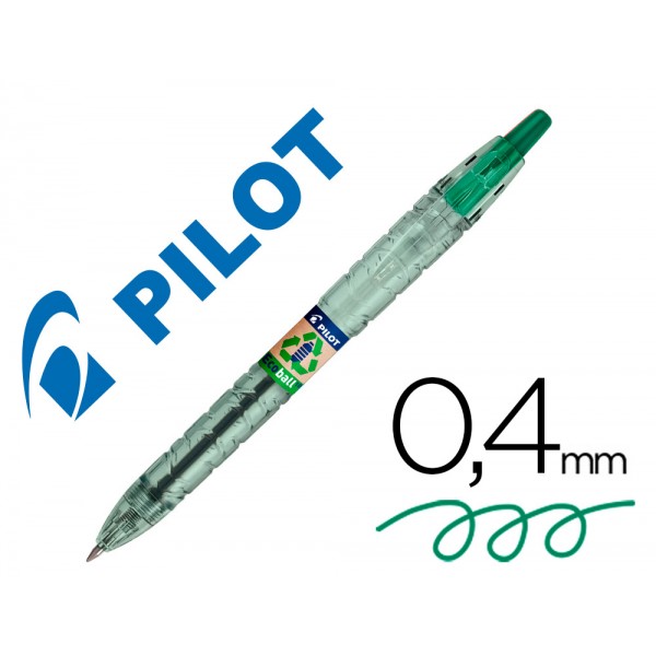 Esferografica pilot ecoball plastico reciclado tinta de oleo ponta de esfera 1 mm cor verde