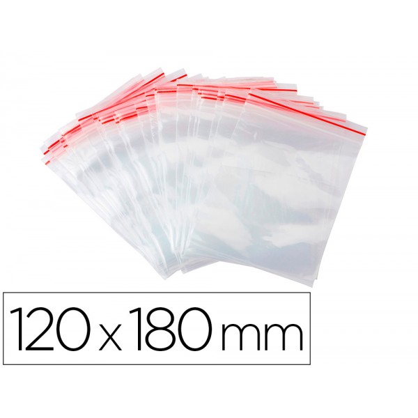 Bolsa plastico auto selada q connect 120x180 mm pack de 100 unidades