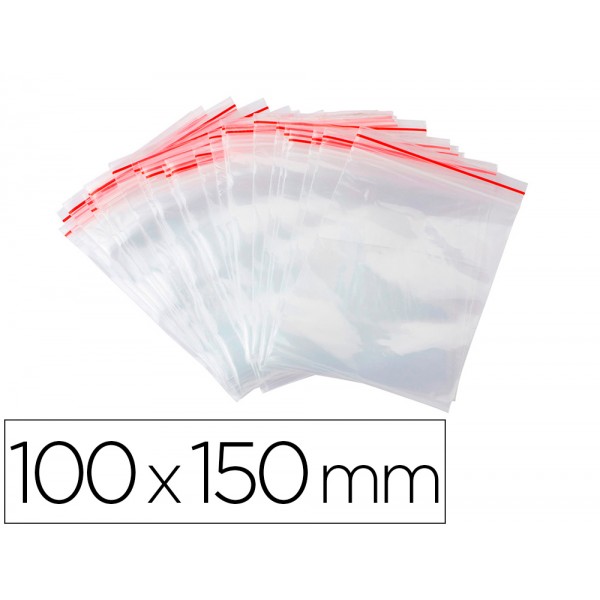 Bolsa plastico auto selada q connect 100x150 mm pack de 100 unidades