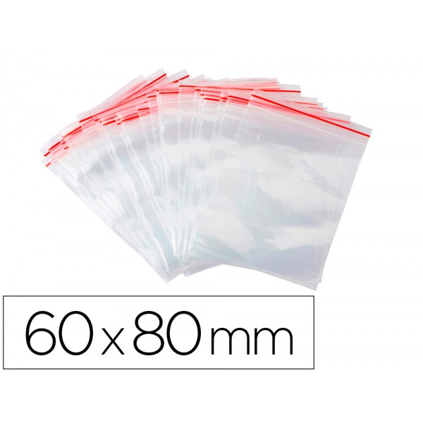 Bolsa plastico auto selada q connect 60x80 mm pack de 100 unidades