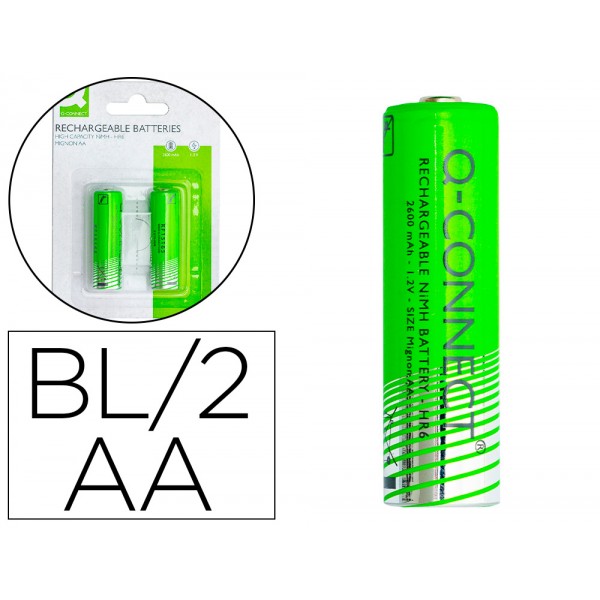 Pilha q connect alcalina aa 2600 mah recarregavel blister de 2 unidades