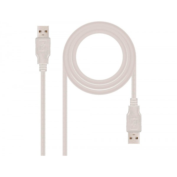 Cabo usb nanocable 20 tipo a m a m cor cinza comprimento 1 m