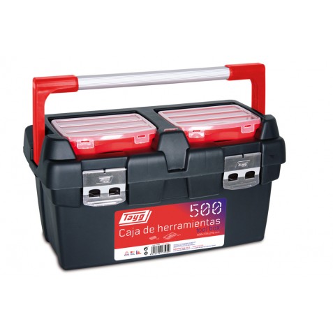 Plastic and aluminum toolbox
