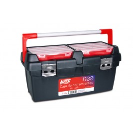 Plastic and aluminum toolbox
