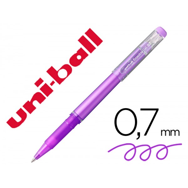 Marcador uni ball roller uf 222 tinta gel apagavel 07 mm violeta