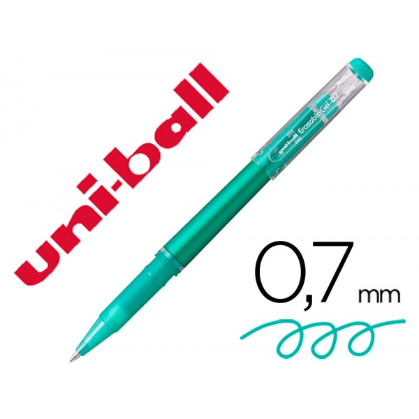 Marcador uni ball roller uf 222 tinta gel apagavel 07 mm verde