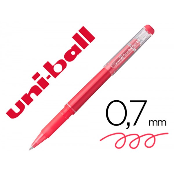 Marcador uni ball roller uf 222 tinta gel apagavel 07 mm vermelho