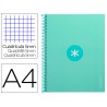 Caderno espiral liderpapel din a4 antartik capa forrada 80f 90 gr quadricula 5mm 1 banda 4 furos cor menta