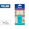 Apara lapis milan capsule plastico 1 uso com borracha 2 recargas de borracha