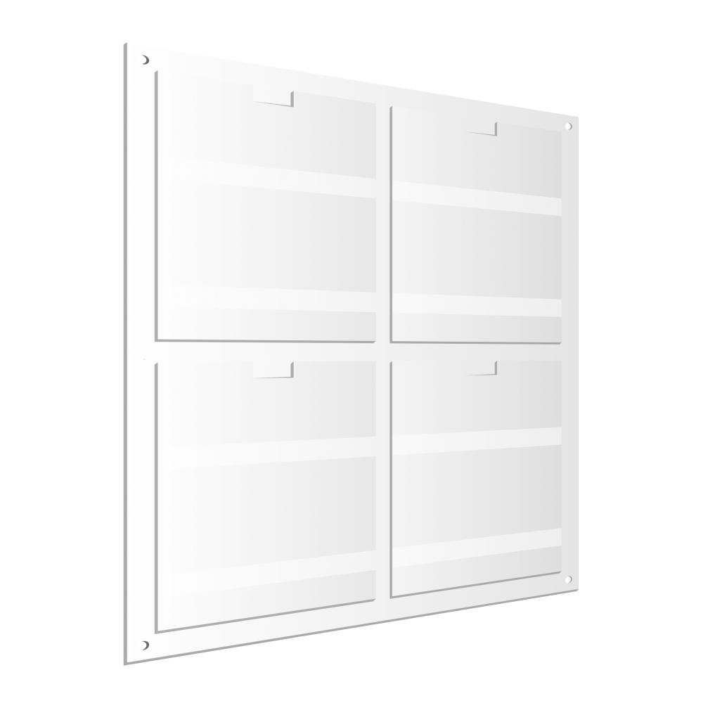 Painéis de comunicação 4xA4 Vertical c/ Afastadores