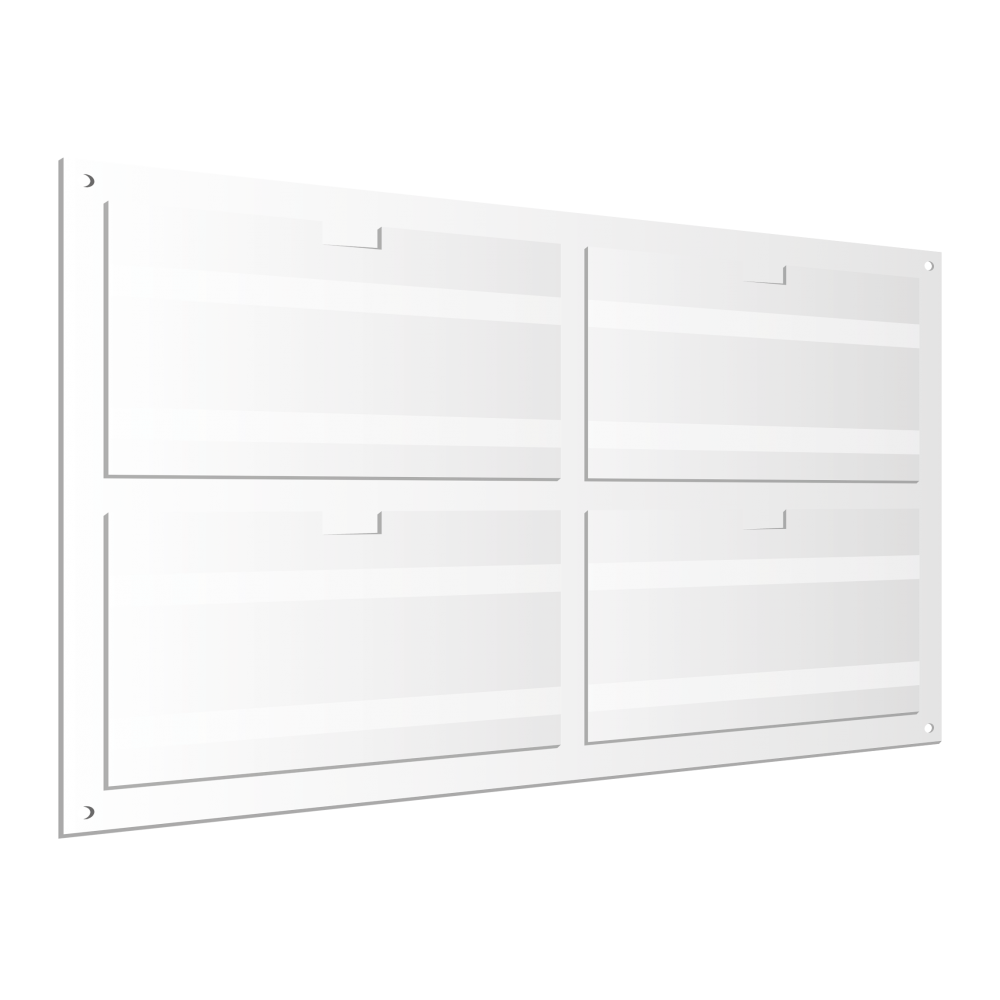 Painéis de comunicação 4xA4 Horizontal c/ Afastadores