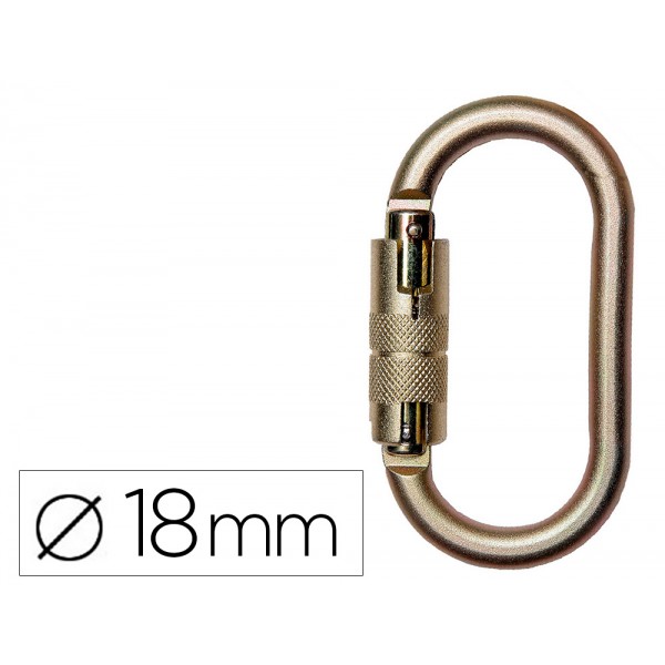 Mosquetao faru aco galvanizado automatico virola 18 mm resistencia 25 kn