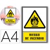 Pictograma archivo 2000 risco de incendio pvc amarelo luminiscente 210x297 mm