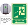 Pictograma archivo 2000 saida emergencia escada descer esquerda pvc verde luminiscente 224x300 mm