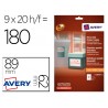 Etiqueta adesiva avery removivel para impressora laser injecao de tinta e fotocopiadora branca 62x89 mm