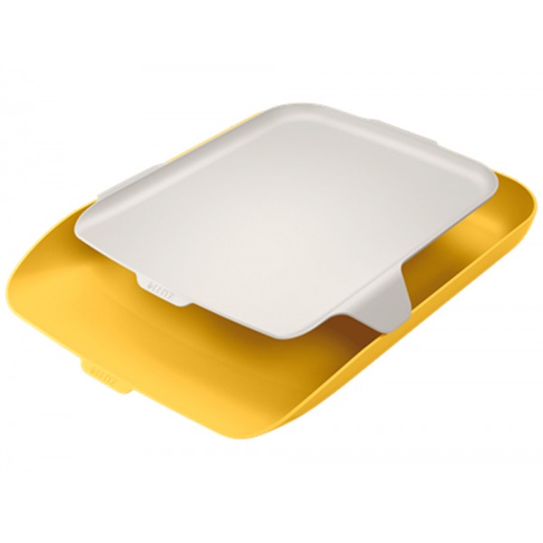 Bandeja organizadora em plastico leitz cosy amarelo