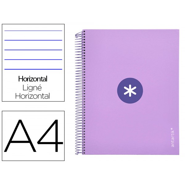 Caderno espiral liderpapel din a4 antartik capa forrada 120 f 100 gr pautado 5 bandas cor lavanda