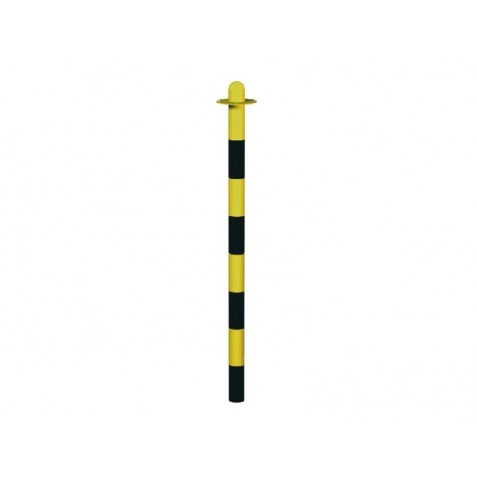 Panneau de signalisation jaune/noir avec base