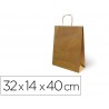 Bolsa de papel basika kraft reciclada asa retorcida lisa natural formato l 320x140x400 mm