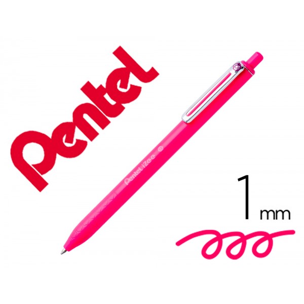 Esferografica pentel izee ponta de 10mm retratil cor rosa