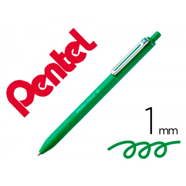 Esferografica pentel izee ponta de 10mm retratil cor verde