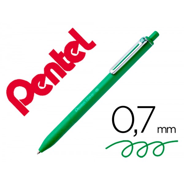 Esferografica pentel izee ponta de 07mm retratil cor verde