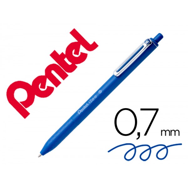 Esferografica pentel izee ponta de 07mm retratil cor azul