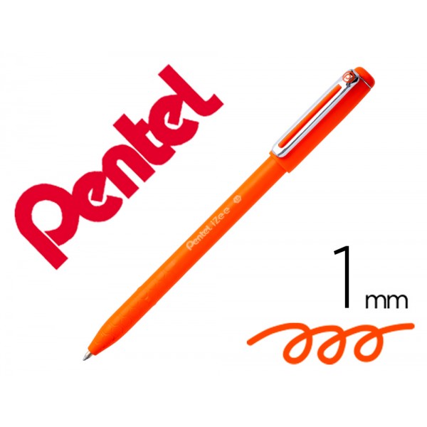 Esferografica pentel izee ponta de 10mm com tampa laranja