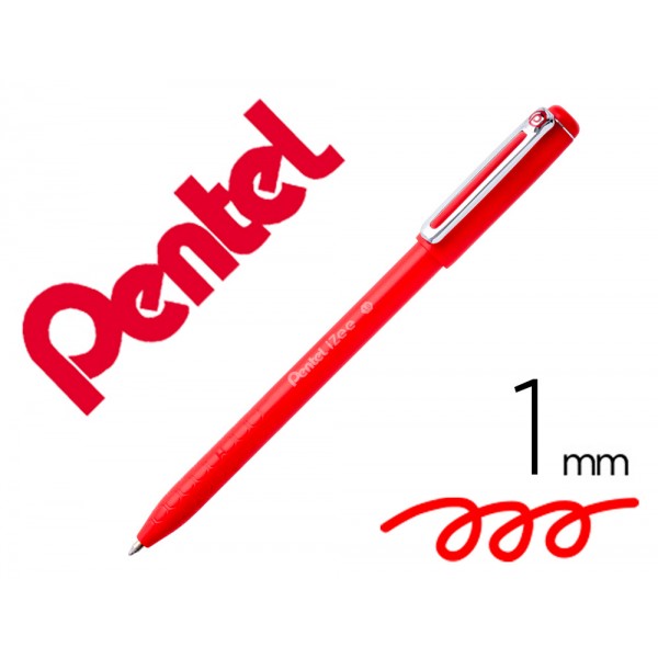 Esferografica pentel izee ponta de 10mm com tampa cor vermelho