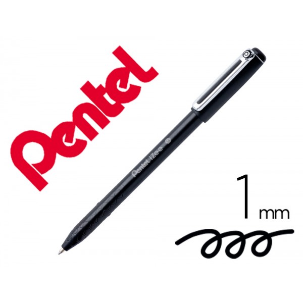 Esferografica pentel izee ponta de 10mm com tampa cor preta