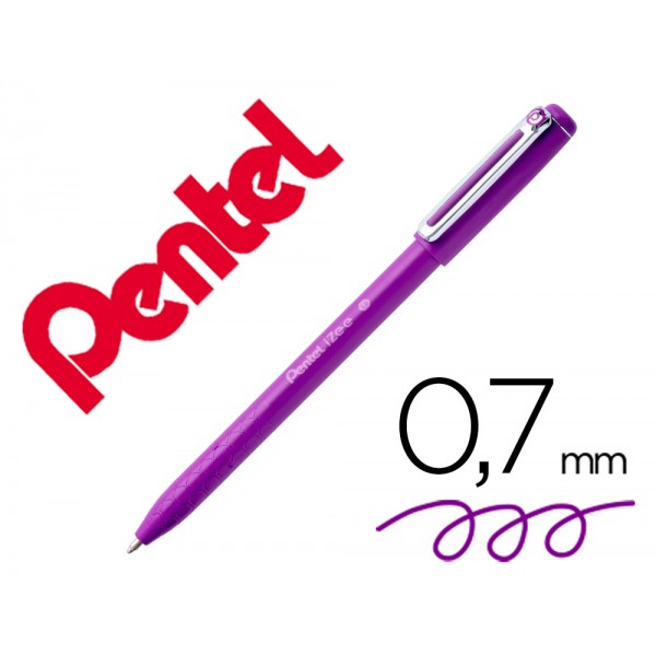 Esferografica pentel izee ponta de 07mm com tampa cor violeta