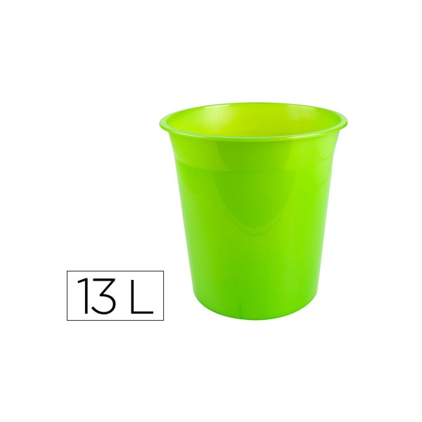 Cesto plastico q connect verde translucido 13 litros