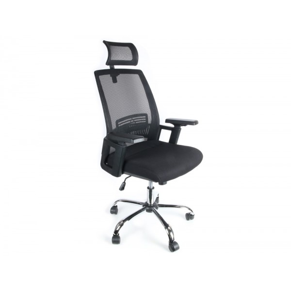 Cadeira de direcao q connect ergonomica base metal encosto alto com apoio de cabeca ajustavel regulavel em altura 11407