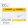 Envelope autoadesivo q connect porta documentos multilingue 225x165 mm janela transparente pack de 100 unidades