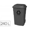 Contentor de lixo q connect plastico com 2 rodas cor cinza com capacidade para 240 litros