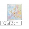 Mapa parede faibo europa politico magnetico moldura de aluminio com cantos de protecao 101x113 cm