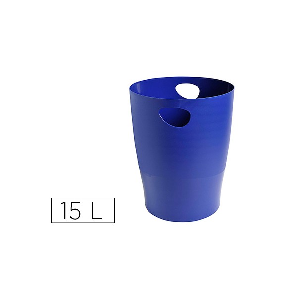 Cesto de papeis exacompta em plastico ecoblack azul 15 litros