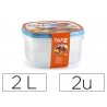 Tupperware plasticforte transparente tampa cor 2 litros pack 2 unidades