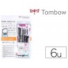 Conjunto caligrafia tombow lettering beginner para principiante 6 pecas