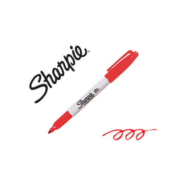 Marcador sharpie permanente ponta fina vermelho