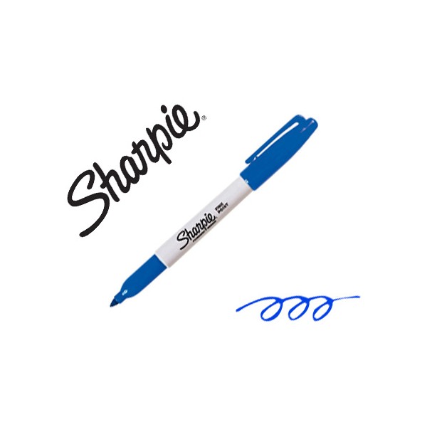 Marcador sharpie permanente ponta fina azul