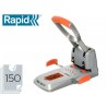 Furador rapid hdc150 supreme metalico abs prata laranja capacidade 150 folhas