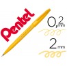 Marcador pincel pentel touch para caligrafia cor amarelo