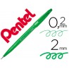 Marcador pincel pentel touch para caligrafia cor verde