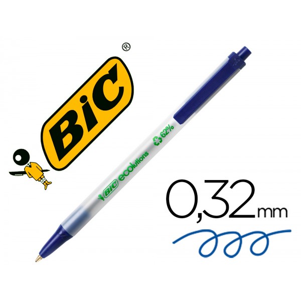 Esferografica bic ecolutions clic stic azul