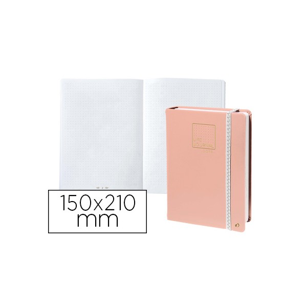 Caderno quo vadis life journal infinite dots pontos 15x21 cm 224 folhas capa rosa