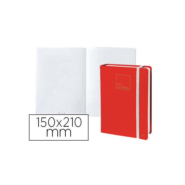 Caderno quo vadis life journal infinite dots pontos 15x21 cm 224 folhas capa vermelho