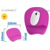 Tapete para rato q connect com apoio de pulsos ergonomica de gel cor violeta